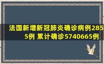 法国新增新冠肺炎确诊病例2855例 累计确诊5740665例